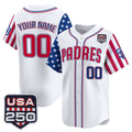 Custom San Diego Padres America 250 Edition Vapor Premier Limited White BFRAILEY Stitched Jerseys