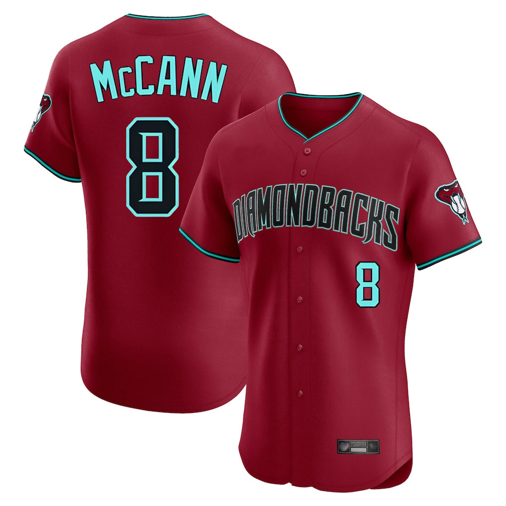 Arizona Diamondbacks #8 James McCann Player Red BFRAILEY Limited Elite Home Game Stitched Jerseys