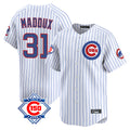 Chicago Cubs #31 Greg Maddux Player White BFRAILEY 150th Anniversary Limited Home Game Stitched Jerseys