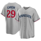 Minnesota Twins #29 Rod Carew Player Gray BFRAILEYGame Limited Home Stitched Jerseys