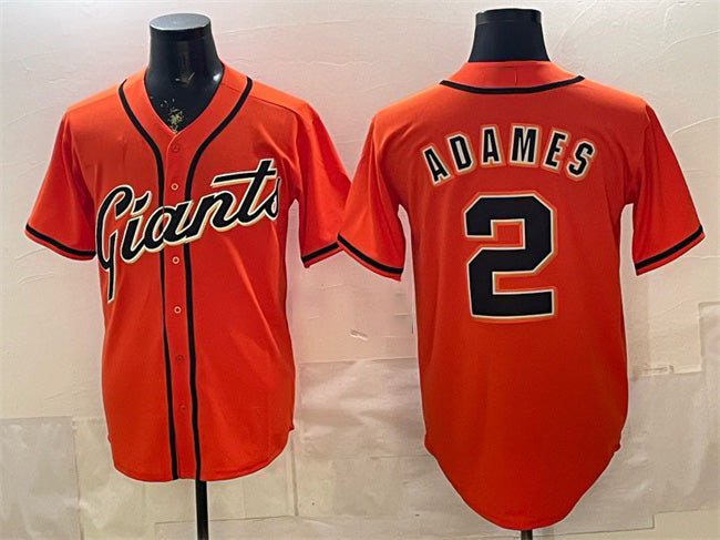 San Francisco Giants #2 Willy Adames Orange BFRAILEY Cool Base Stitched Jersey