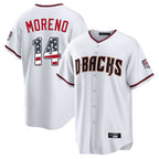 Arizona Diamondbacks #14 Gabriel Moreno Player White BFRAILEY USA 250 Fourth of July Home Game Stitched Jerseys