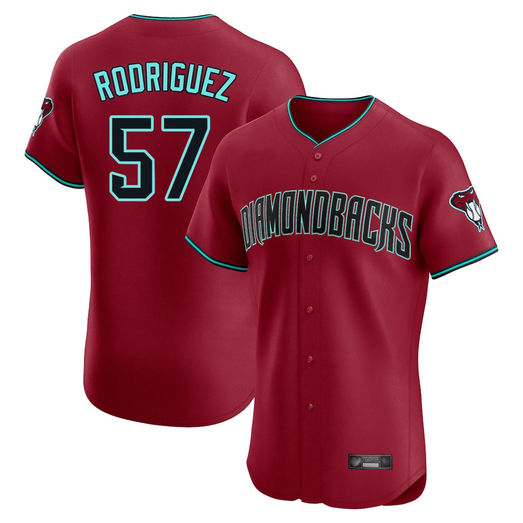 Arizona Diamondbacks #57 Eduardo Rodriguez Player Red BFRAILEY Limited Elite Home Game Stitched Jerseys