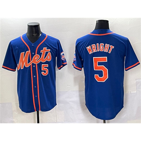 New York Mets #5 David Wright Blue BFRAILEY Cool Base Stitched Jersey