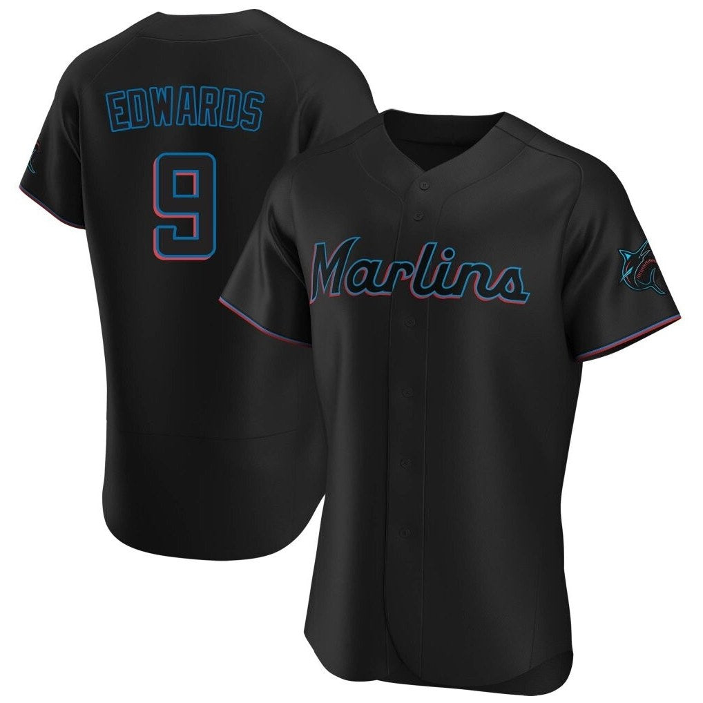 Miami Marlins #9 Xavier Edwards Player Black BFRAILEY Home Limited Elite Stitched Jerseys