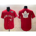 Toronto Blue Jays & Leafs Red BFRAILEY 2025 World Series With White Leafs Logo Cool Base Stitched Jersey