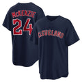 Cleveland Guardians #24 Triston McKenzie Player Navy BFRAILEY Game Home Stitched Jerseys