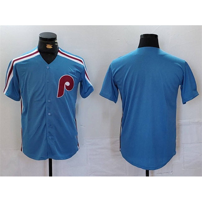Philadelphia Phillies Blank Blue BFRAILEY Cool Base Stitched Jersey