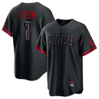 Cincinnati Reds #7 Spencer Steer Player Black BFRAILEY City Connect Home Game Stitched Jerseys