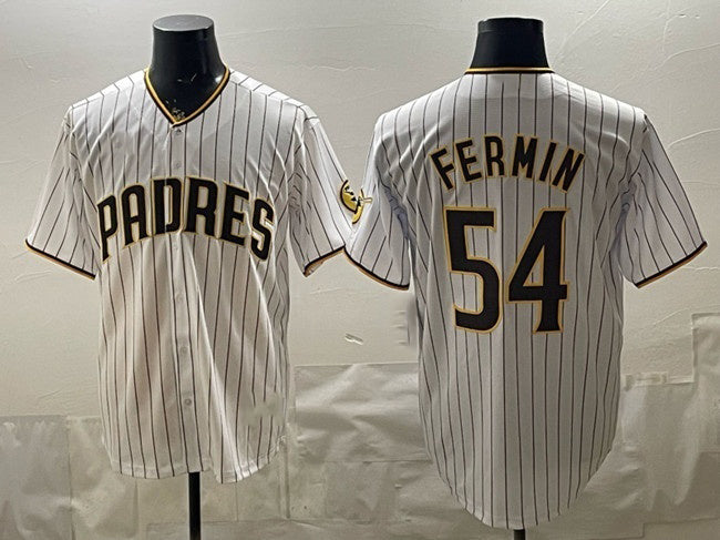 San Diego Padres #54 Freddy Fermin White BFRAILEY Cool Base Stitched Jersey