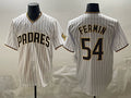 San Diego Padres #54 Freddy Fermin White BFRAILEY Cool Base Stitched Jersey