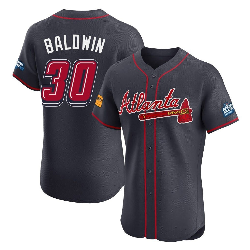 Atlanta Braves #30 Drake Baldwin Player Navy BFRAILEY 2025 Speedway Classic Limited Elite Home Game Stitched Jerseys