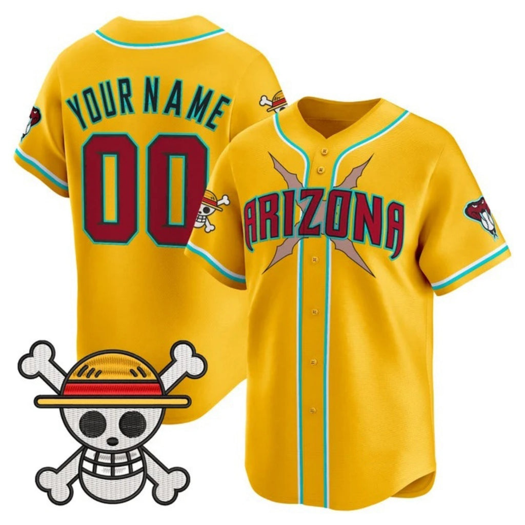 Custom Arizona Diamondbacks x One Piece Gold BFRAILEY Vapor Premier Limited Jersey - Stitched