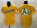 Oakland Athletics Team Big Logo 2026 Yellow BFRAILEY Alternate Sacramento Celebrating 125 Years Vapor Limited Stitched Jerseys 2