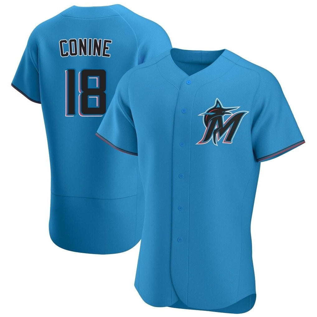 Miami Marlins #18 Griffin Conine Player Blue BFRAILEY Home Limited Elite Stitched Jerseys