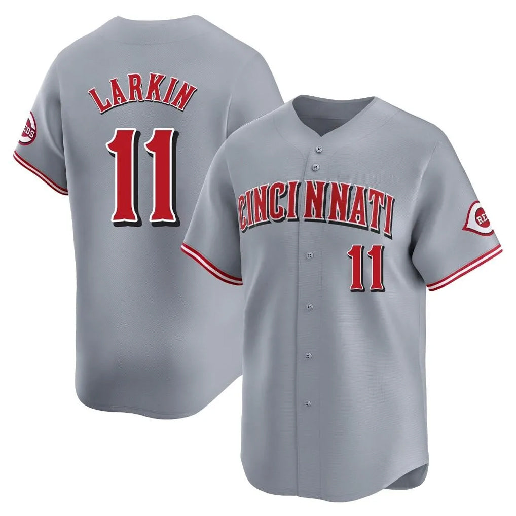Cincinnati Reds #11 Barry Larkin Player Gray BFRAILEY Home Limited Stitched Jerseys