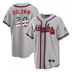 Atlanta Braves #30 Drake Baldwin Player Gray BFRAILEY USA 250 Fourth Of July Limited Home Game Stitched Jerseys