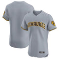 Milwaukee Brewers Blank Player Gray BFRAILEY Home Limited Elite Stitched Jerseys