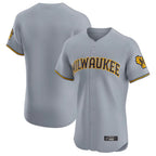 Milwaukee Brewers Blank Player Gray BFRAILEY Home Limited Elite Stitched Jerseys