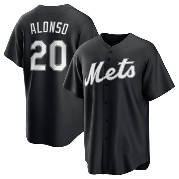 New York Mets #20 Pete Alonso Black BFRAILEY Lights Out Limited Stitched Jersey