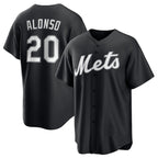 New York Mets #20 Pete Alonso Black BFRAILEY Lights Out Limited Stitched Jersey