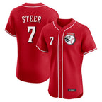 Cincinnati Reds #7 Spencer Steer Player Red BFRAILEY Limited Elite Home Game Stitched Jerseys