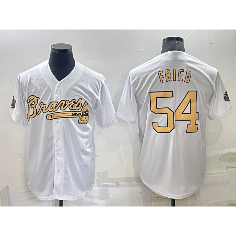 Atlanta Braves #54 Max Fried White BFRAILEY 2022 All Star Stitched Cool Base Jersey