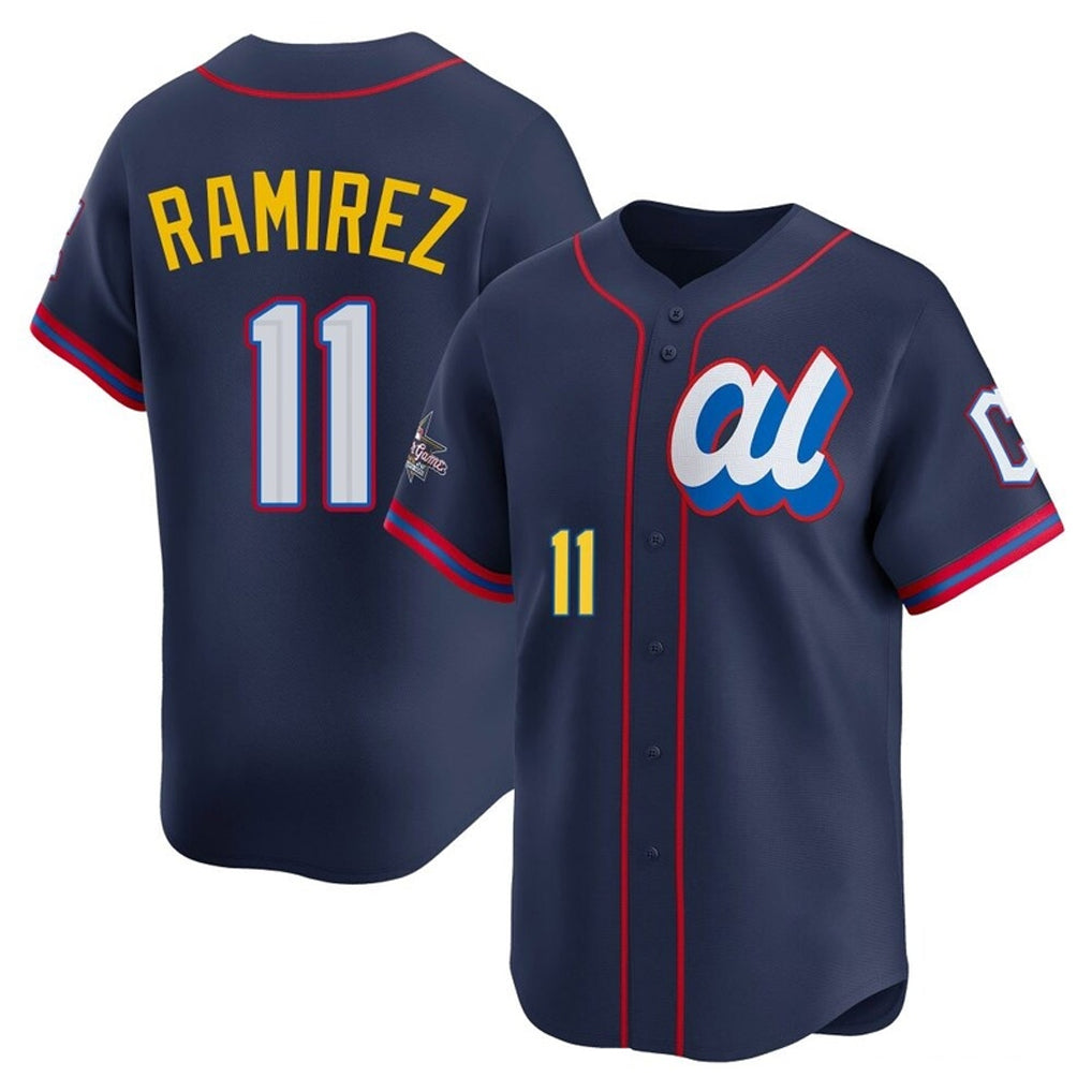 Cleveland Guardians #11 Jose Ramirez Player Navy BFRAILEY American League All-Star Edition Limited Home Stitched Jerseys