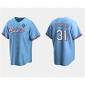 Texas Rangers #31 Max Scherzer Blue BFRAILEY 2023 World Series Stitched Jersey