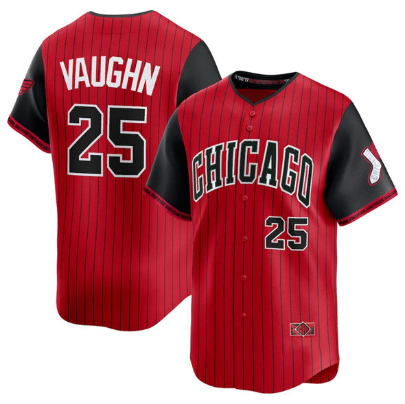 Chicago White Sox #25 Andrew Vaughn Red Black BFRAILEY 2025 City Connect Limited Stitched Jersey