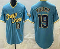 Milwaukee Brewers #19 Robin Yount Powder Blue BFRAILEY Limited Jersey