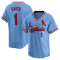 St. Louis Cardinals #1 Ozzie Smith Royal BFRAILEY Throwback Cooperstown Limited Jersey