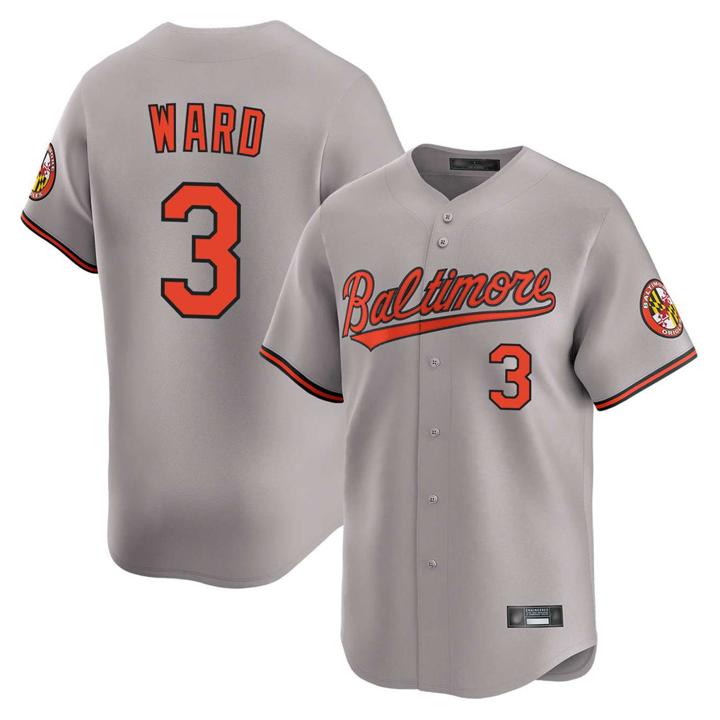 Baltimore Orioles #3 Taylor Ward Player Gray BFRAILEY Limited Home Game Stitched Jerseys
