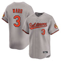 Baltimore Orioles #3 Taylor Ward Player Gray BFRAILEY Limited Home Game Stitched Jerseys