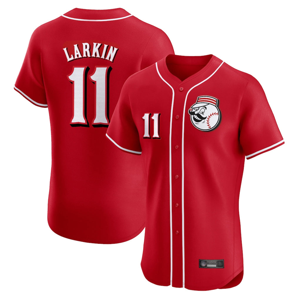 Cincinnati Reds #11 Barry Larkin Player Red BFRAILEY Limited Elite Home Game Stitched Jerseys