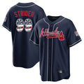 Atlanta Braves #99 Spencer Strider Player Navy BFRAILEY USA 250 Fourth Of July Limited Home Game Stitched Jerseys
