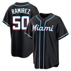Miami Marlins #50 Agustin Ramirez Player Black BFRAILEY Fashion Out Home Game Stitched Jerseys