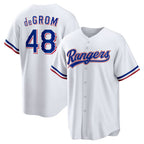 Texas Rangers #48 Jacob deGrom White BFRAILEY Home Replica Player Jersey