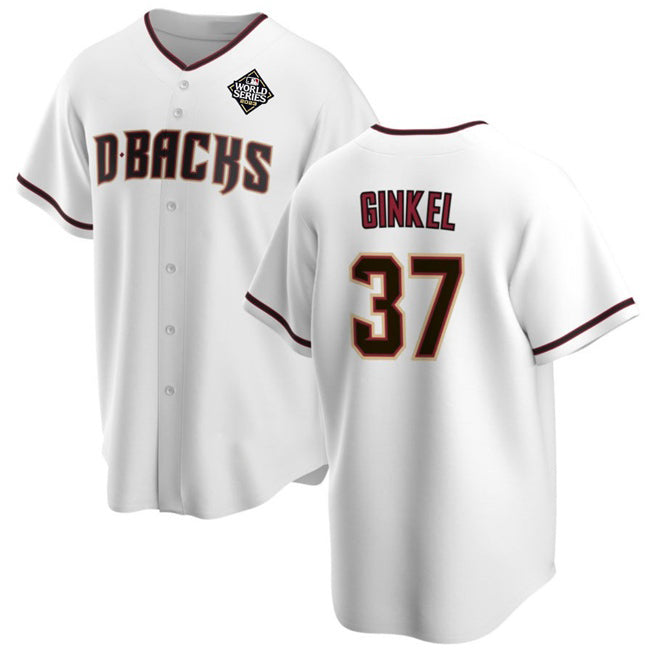 Arizona Diamondbacks #37 Kevin Ginkel White BFRAILEY 2023 World Series Cool Base Stitched Jersey