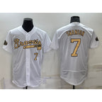 Atlanta Braves #7 Dansby Swanson White BFRAILEY Number 2022 All Star Stitched Flex Base Jersey