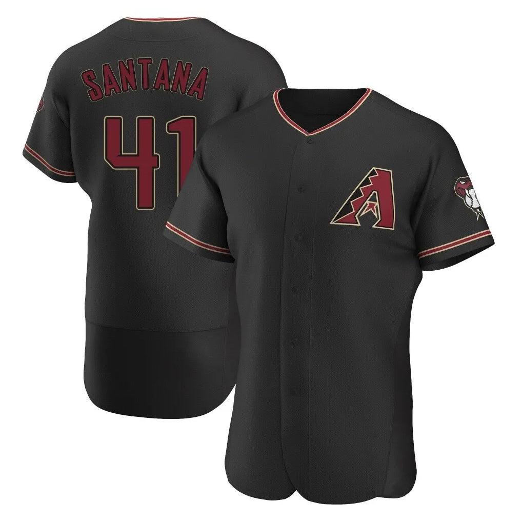 Arizona Diamondbacks #41 Carlos Santana Player Black BFRAILEY Limited Elite Home Game Stitched Jerseys