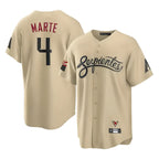 Arizona Diamondbacks #4 Ketel Marte Player Tan BFRAILEY City Connect Home Game Stitched Jerseys