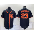 San Francisco Giants #23 Joc Pederson Black BFRAILEY Alternate Jersey