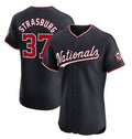 Washington Nationals #37 Stephen Strasburg Navy BFRAILEY Alternate Elite Stitched Jersey
