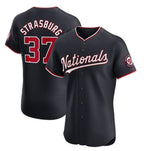 Washington Nationals #37 Stephen Strasburg Navy BFRAILEY Alternate Elite Stitched Jersey