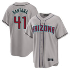 Arizona Diamondbacks #41 Carlos Santana Player Gray BFRAILEY Road Home Game Stitched Jerseys
