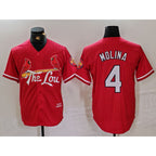 St. Louis Cardinals #4 Yadier Molina Red BFRAILEY 2024 City Connect Stitched Jersey