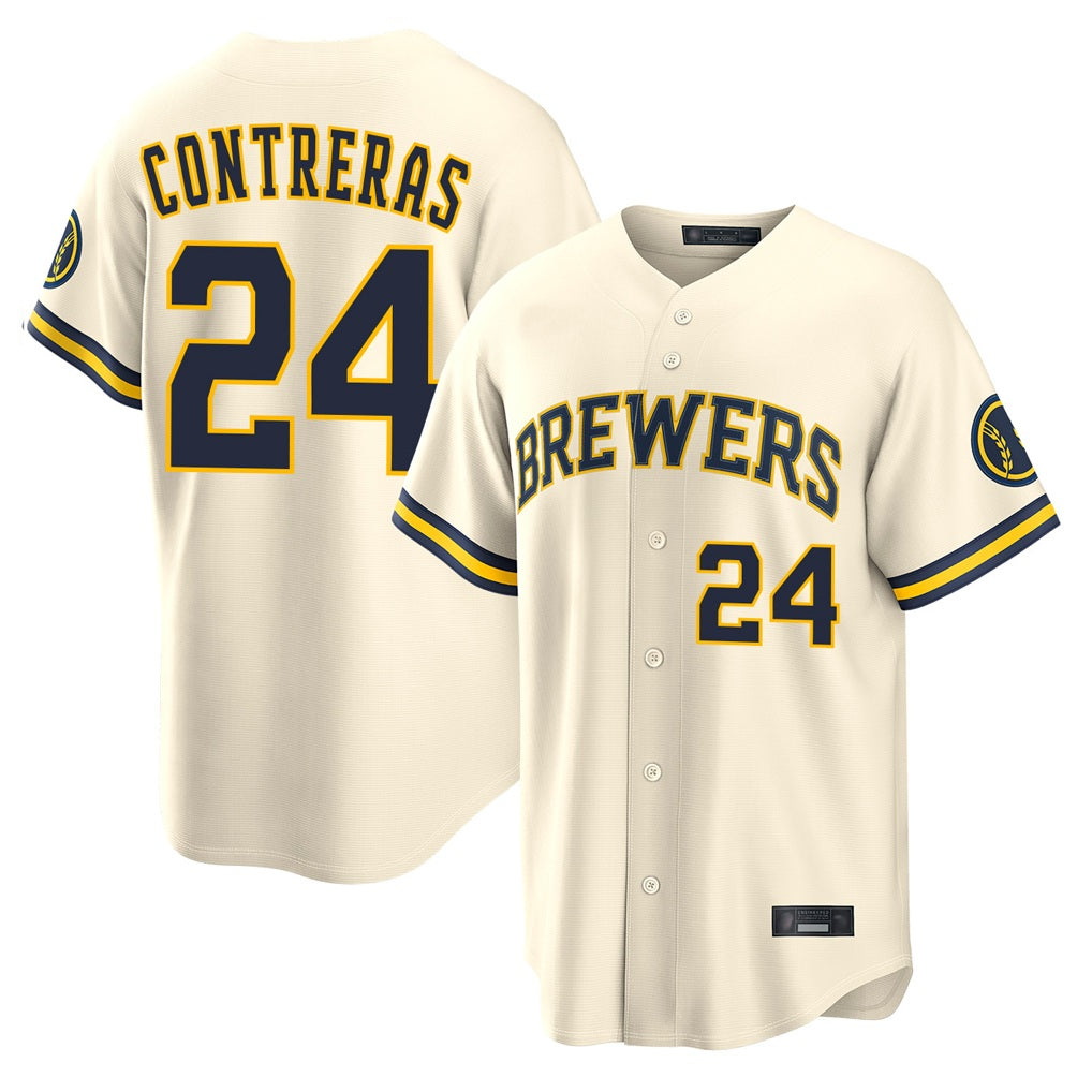 Milwaukee Brewers #24 William Contreras Player Cream BFRAILEY Home Limited Stitched Jerseys