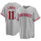 Cincinnati Reds #11 Barry Larkin Player Gray BFRAILEY Home Game Stitched Jerseys