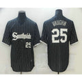 Chicago White Sox #25 Andrew Vaughn Black BFRAILEY With Small Number 2021 City Connect Stitched Cool Base Jersey